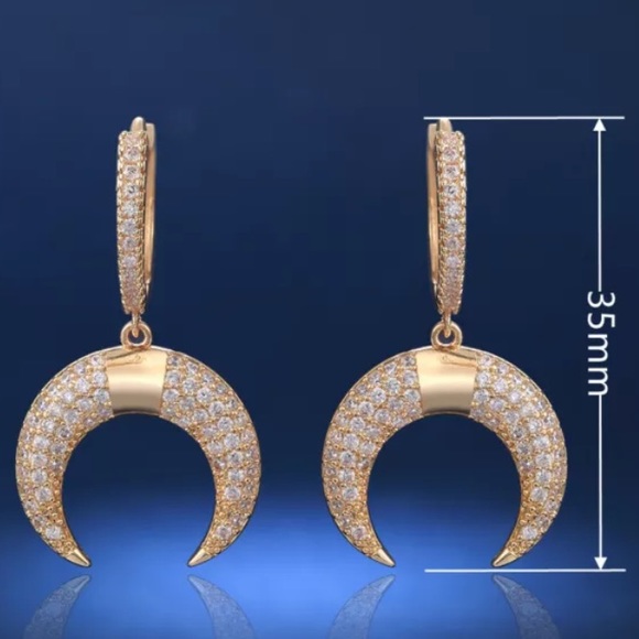 18K gold diamond drop earrings - Picture 3 of 8